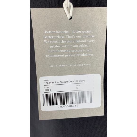 Everlane The Premium-Weight Crew Uniform T Shirt Mens Medium Black Short Sleeve - Picture 7 of 9